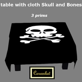 Halloween - table with cloth skull and bones