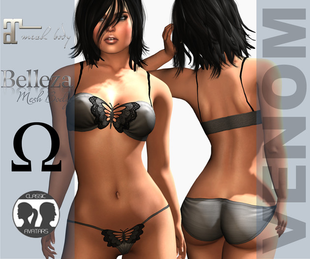 .::VENOM::. - BOXED - BLACK - ANGELINA BRA AND PANTY