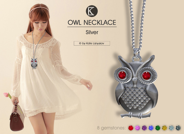 [K's K] Owl Necklace (silver)