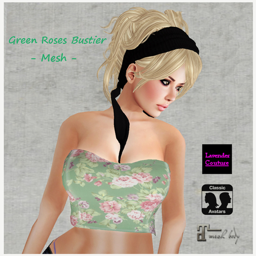 Green Flower Mesh Bustier