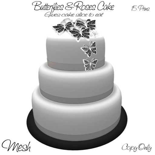 RL Butterfly and Roses Wedding  Cake BOXED