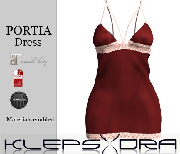  Klepsdydra - Portia Dress - Maroon 