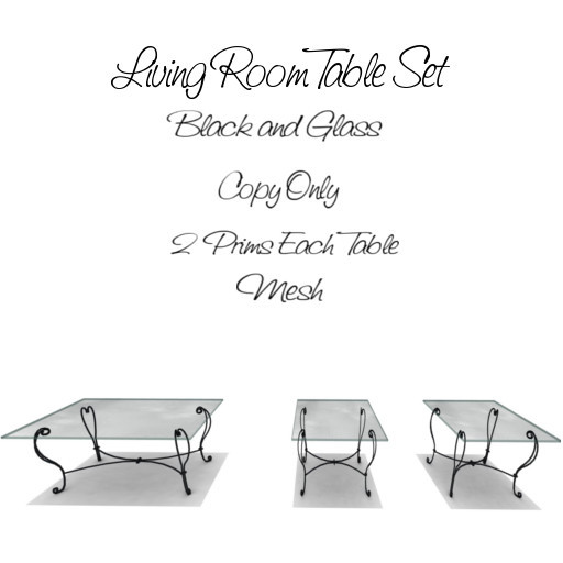 RL Living Room Table Set Black BOXED