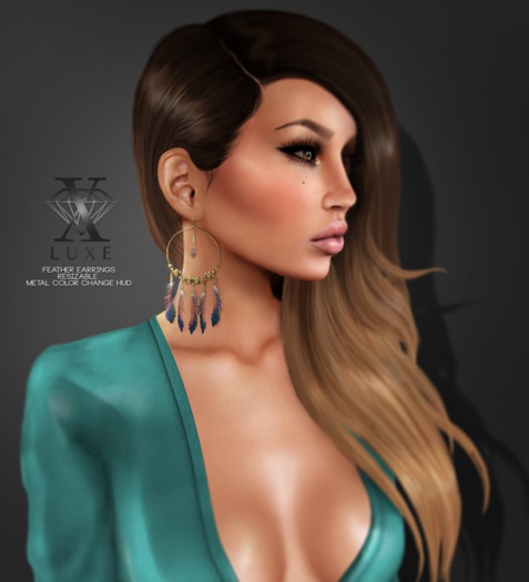 LUXE. Feather Earrings BlueJay