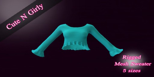 Cute N Girly Mesh Sweater Mint