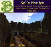 Isabella's Garden - Red and Yellow Formal Garden with Fountain - 48 Prims, 200 Plants