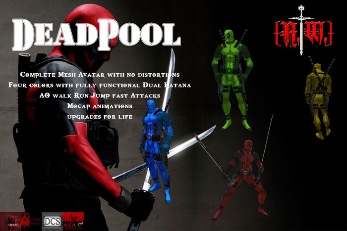 Second Life Marketplace - [A.W.] - DEADPOOL COMPLETE MESH AVATAR v.1.1 ...