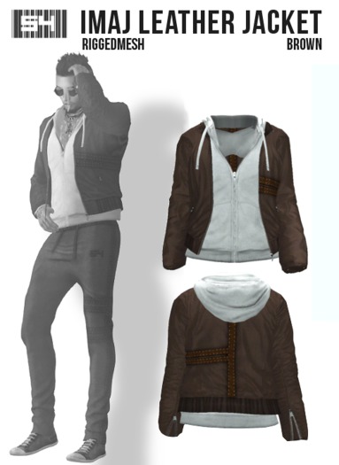 [CLuB54] IMAJ LEATHER JACKET BROWN