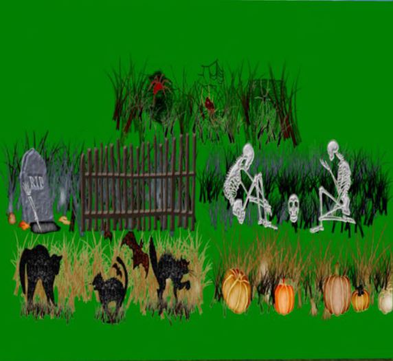 Halloween Decorated Grass Decorations