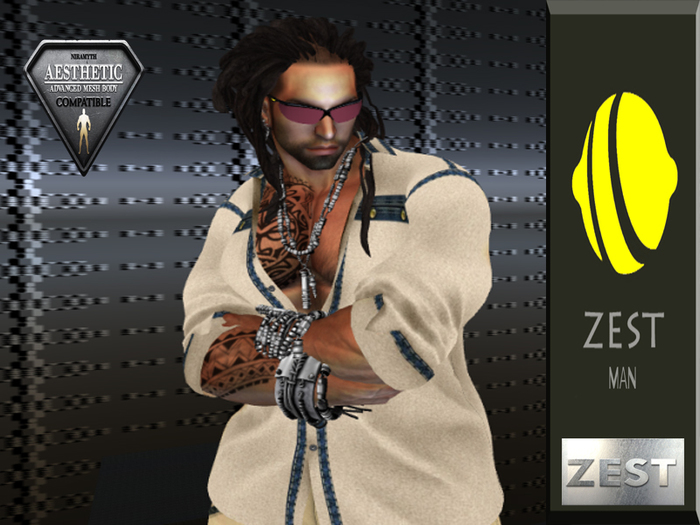 ZEST MAN  LIGHT TAN AND DENIM SHIRT  BOXED