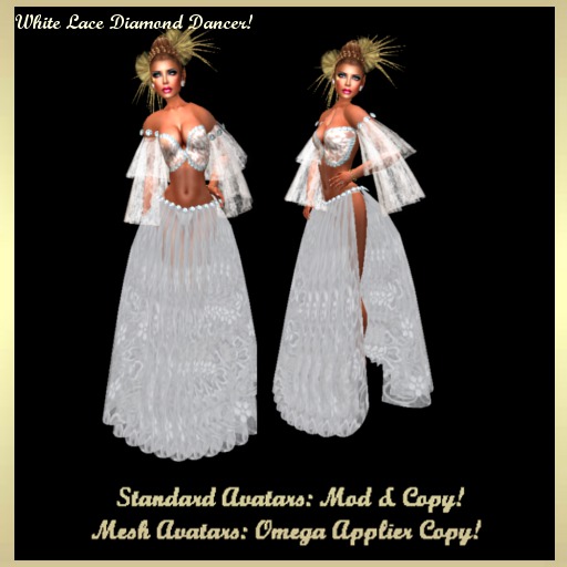***LBR White Lace Diamond Dancer***