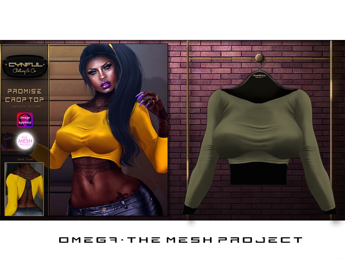 [Cynful] Promise Crop Top - Olive [Add me]