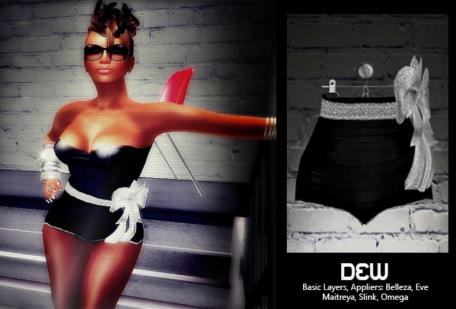 "DEW" Micro Pants black /with appliers