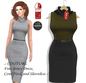 .: COUTURE Fine Jersey Dress,Cowl Neck and Sleeveless :.v012