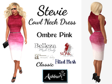 [ASHBURY] Stevie Loose Neck Dress-Ombre Pink