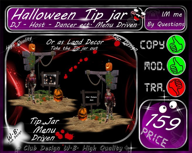 Second Life Marketplace - *Halloween* Tip Jar - DJ / HOST / or DANCER ...