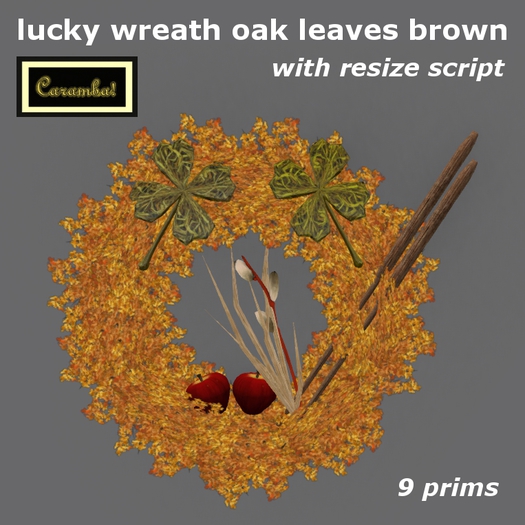 lucky wreath oak leaves brown