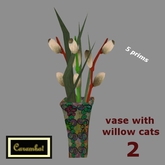 Vase with willow cats  2