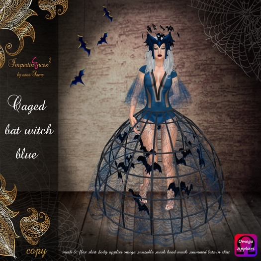 Caged witch blue dress