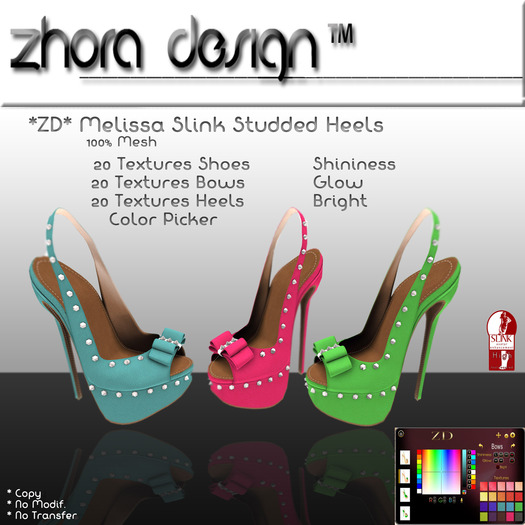 *ZD* Melissa Slink Studded Heels