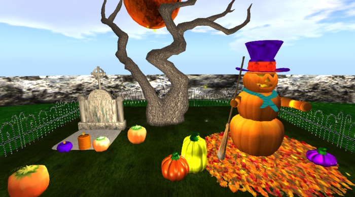 PROMO HALLOWEEN SET * PUMPINK MAN * TOMBSTONE * TREE * CANDLES