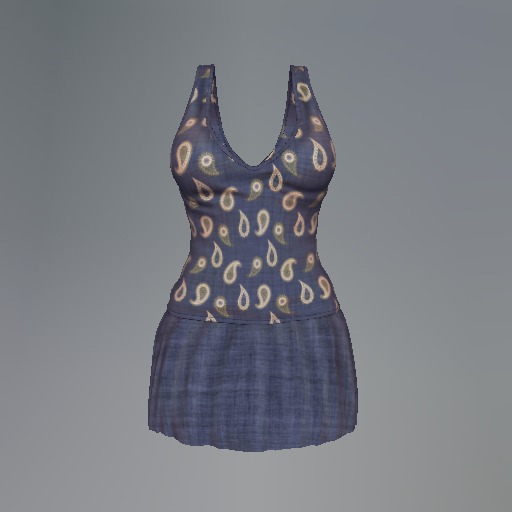 Navy Paisley Mesh Dress
