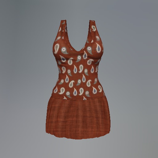 Red Paisley Mesh Dress