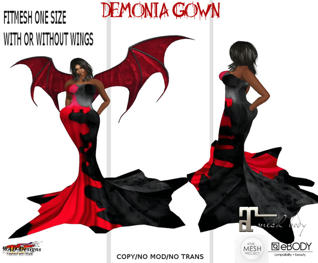 DEMONIA RED AND BLACK GOWN 