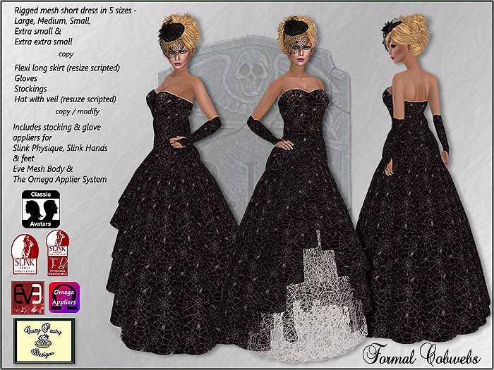 Crazy Pastry Designs Formal Cobwebs MESH Dress with Appliers