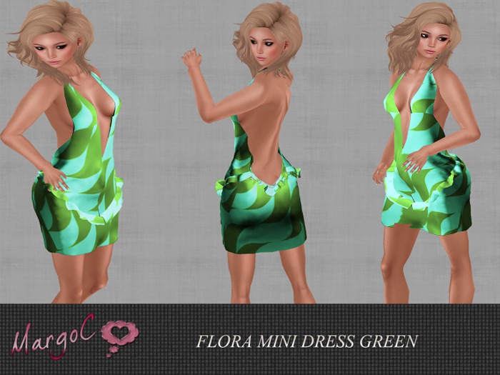 DEMO FLORA MINI DRESS GREEN - MargoC