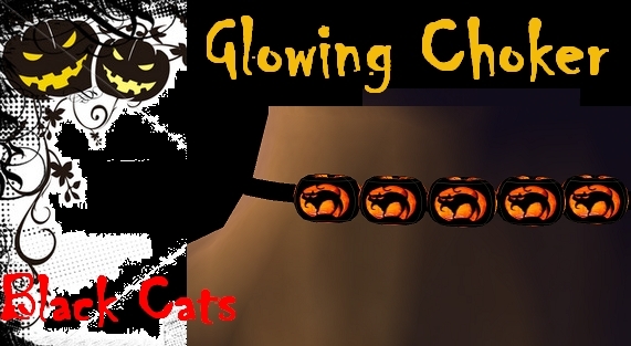 HALLOWEEN GLOWING CHOKER - BLACK CAT (Boxed)