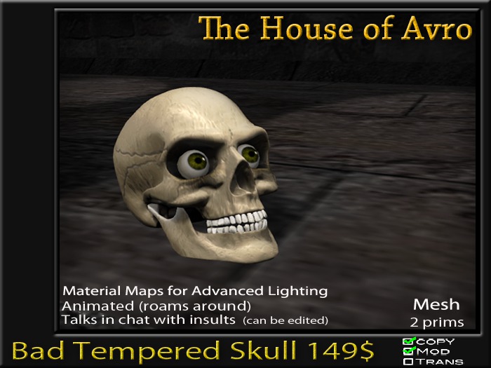 Bad tempered Skull Boxed