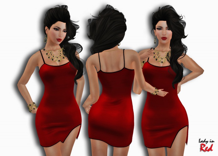 Lady in Red - Svatlana (red) - Dress With Slit