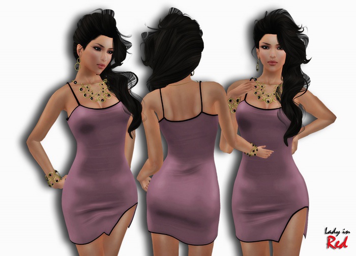 Lady in Red - Svatlana (rose) - Dress With Slit