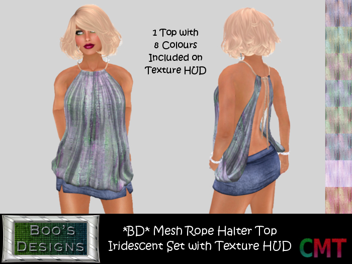 *BD* Mesh Rope Halter Top ~ Iridescent Pack with HUD