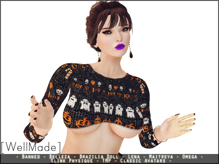 [WellMade] Cropped Halloween Winter DOLLARBIE