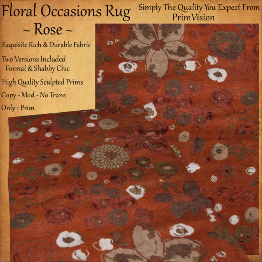 *PV* Floral Occasions Rug - Rose