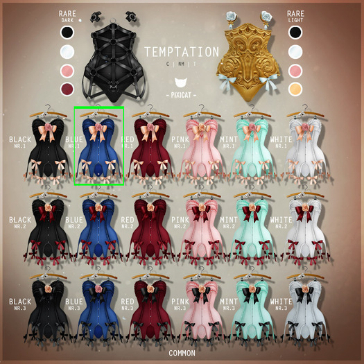 -Pixicat- Temptation.Corset - Blue nr.1 (m)