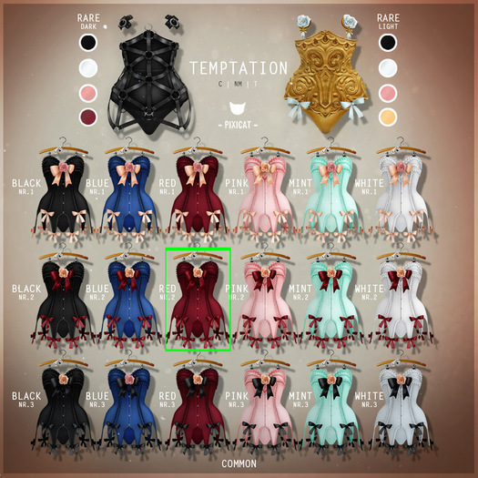 -Pixicat- Temptation.Corset - Red nr.2 (medium)