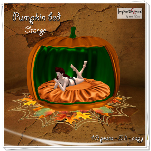 Pumpkin bed orange with poses