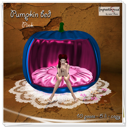 Pumpkin bed pink  with poses