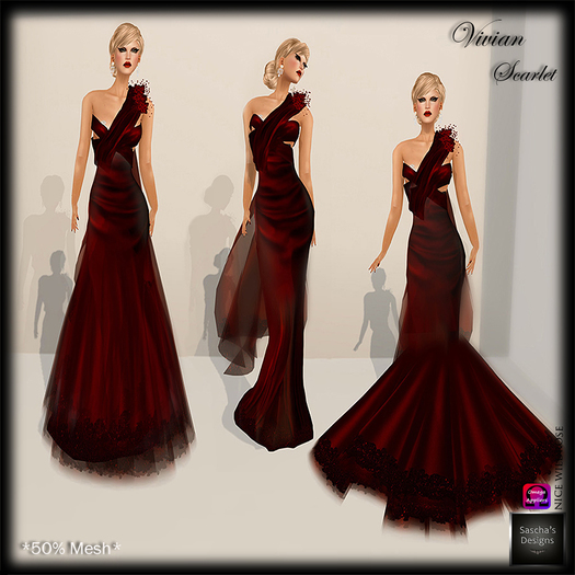 SAS - Vivian Scarlet Gown (50% Mesh)