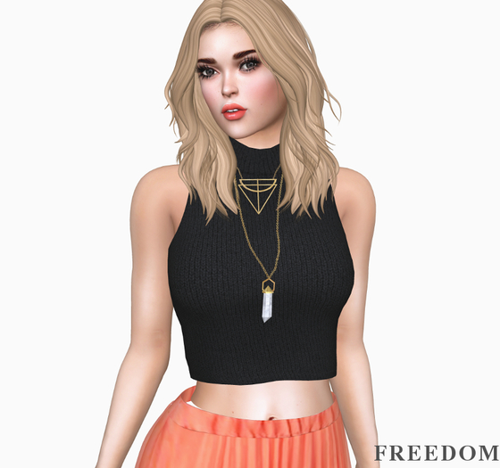 [FREEDOM]-Chloe Necklace Set (Long and Short)