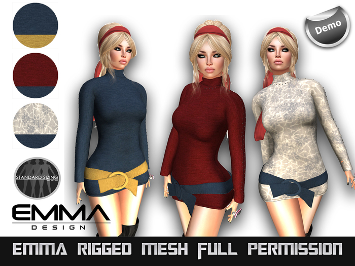 (Demo)Emma Full Perm Rigged Mesh Lena Long Sweater