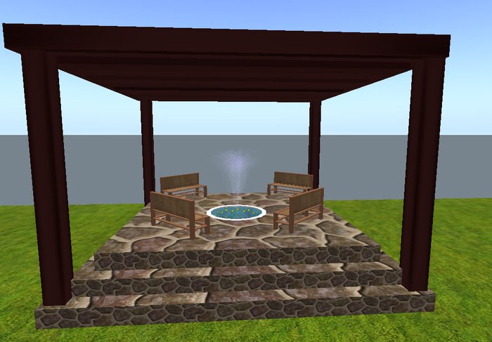 Pergola with fish pond