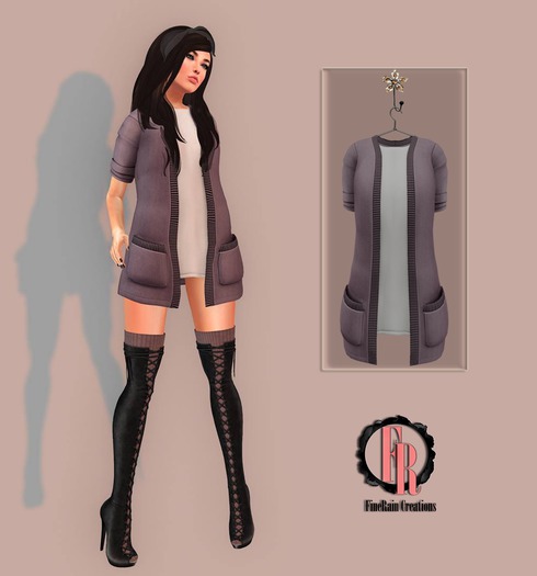:: FineRain Creations.:Rachel Cardigan Set Rose