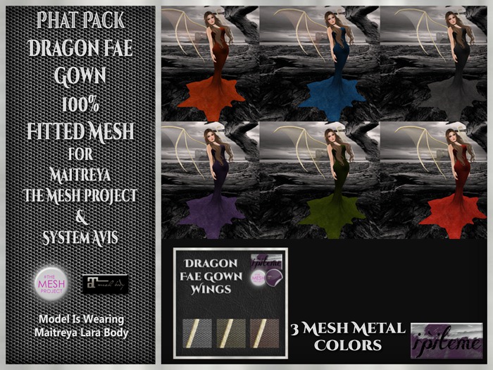 ~i~ Dragon Fae Gown Blue (Add Me)