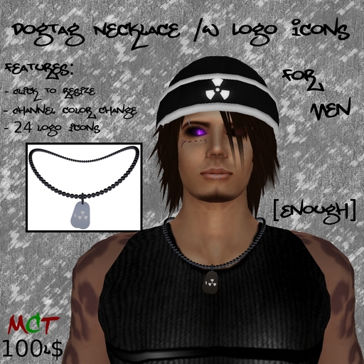 [Enough]Male DogTag Necklace w Logo Icons