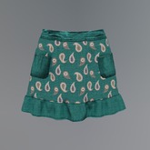 Teal Paisley Mesh Skirt
