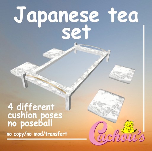 CACHOU'S japanese tea set with 4 poses cushions